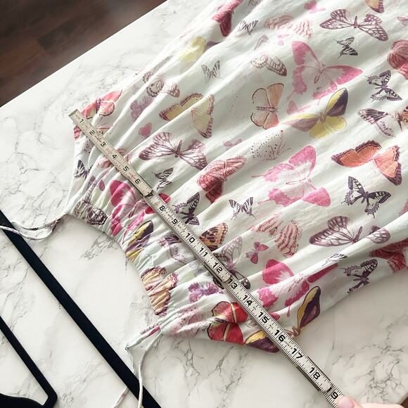 Hale Bob Butterfly 100% Linen Midi Spaghetti Strap Sun Dress women's size small - Picture 12 of 12